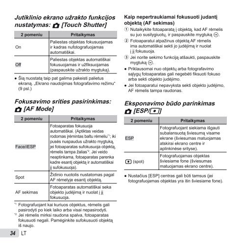 Naudojimo instrukcija SH-50 - Olympus