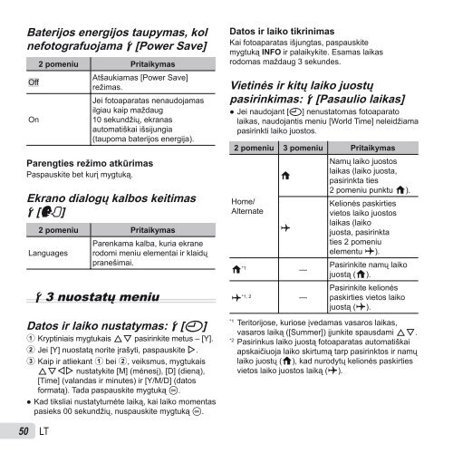 Naudojimo instrukcija SH-50 - Olympus