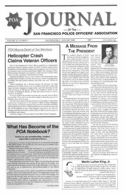 January 2000 - San Francisco Police Officers Association