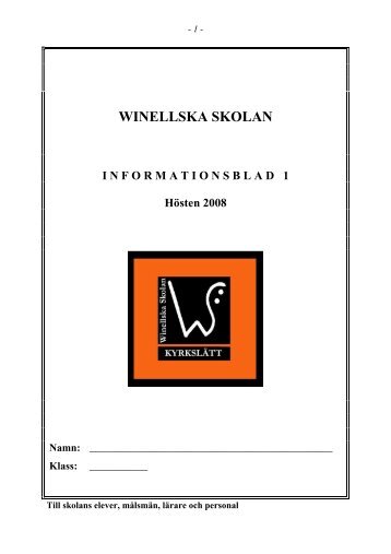 WINELLSKA SKOLAN - KyrkslÃ¤tts kommun