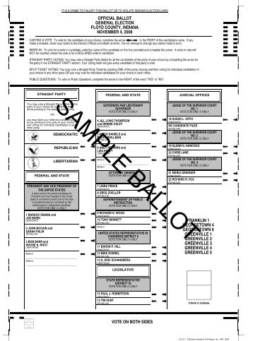 official ballot general election floyd county, indiana november 4