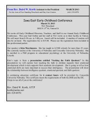 For Preschools from Rev. Daird Korth - Iowa District East of LCMS