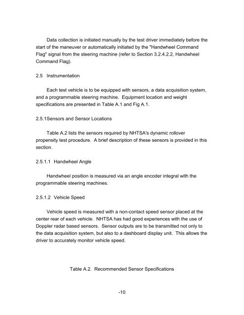 Fishhook Maneuver Test Procedure - SaferCar.gov