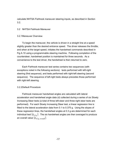 Fishhook Maneuver Test Procedure - SaferCar.gov