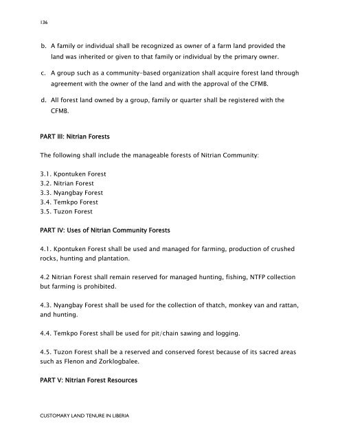 Customary Land Tenure in Liberia - Land Tenure and Property ...