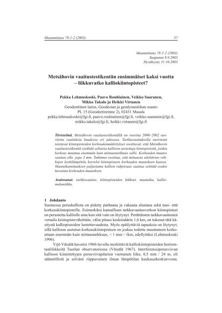 pdf (382kb) - Geodeettinen laitos