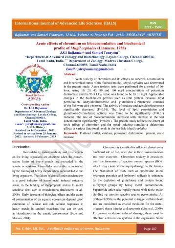 Rajkumar - International Journal of Advanced Life Sciences