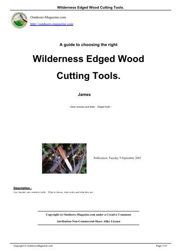 Wilderness Edged Wood Cutting Tools.