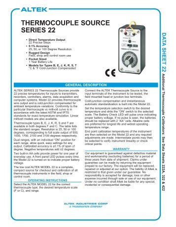 Altek Model 22.pdf - Apex Instruments, Inc.
