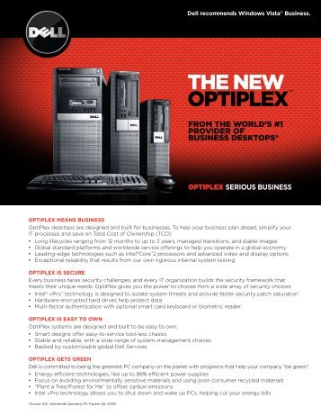 OptiPlex Family Brochure - Tradedoubler