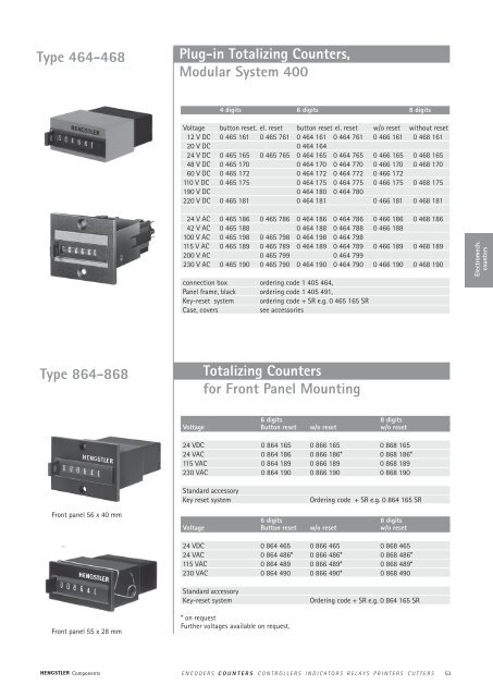 Totalizing Counters - Hengstler GmbH