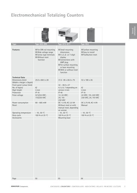 Totalizing Counters - Hengstler GmbH