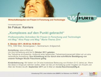 Im Fokus: Karriere „Komplexes auf den Punkt gebracht“ - w-fFORTE