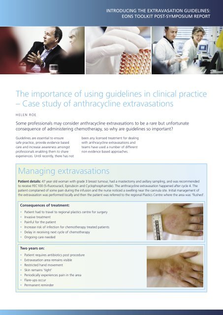 Introducing the Extravasation Guidelines - the European Oncology ...