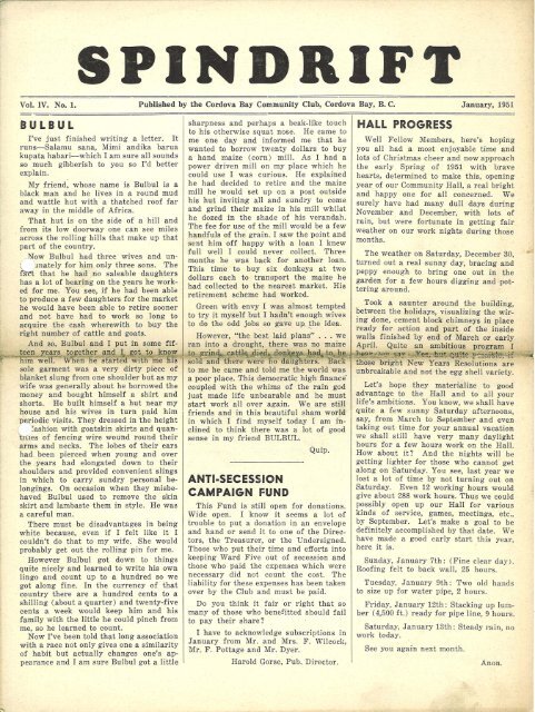 spindrift jan 1951 - Cordova Bay Association for Community Affairs