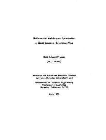 Mathematical Modeling and Optimization of Liquid-Junction ...