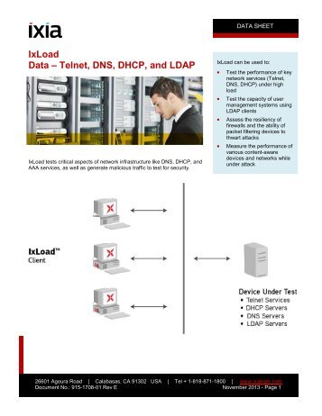 Data - Telnet, DNS, DHCP, LDAP, DDoS, Vulnerability - Ixia