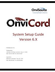 System Setup Guide Version 6.X - OnviSource