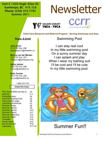 Summer 2011 Newsletter - Child Care Resource and Referral