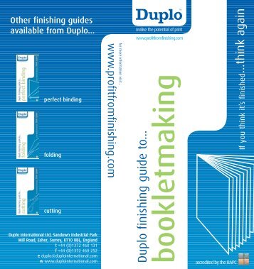 Duplo finishing guide  to... - Fingerprint Digital