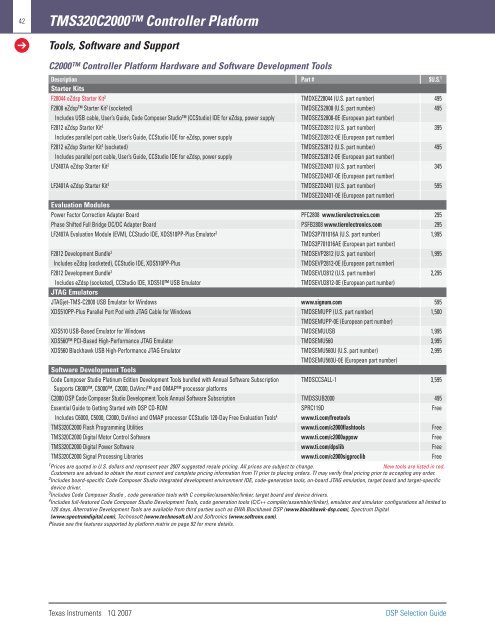 DSP Selection Guide