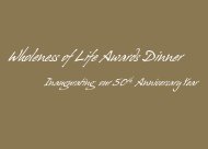 Wholeness of Life Awards Dinner - HealthCare Chaplaincy
