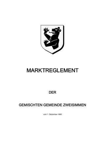 MARKTREGLEMENT - Gemeinden Zweisimmen