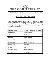 Placement Notice - SMS Lucknow