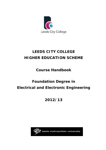 FdSc Electrical and Electronic Engineering Course Handbook 12-13