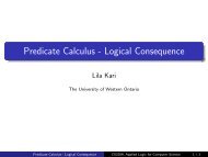 Predicate Calculus - Logical Consequence - Computer Science ...