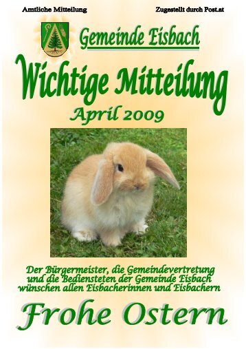 Wichtige Mitteilung April 2009 - Gemeinde Eisbach