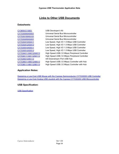 Designing a Universal Serial Bus (USB) Device Using the Cypress ...