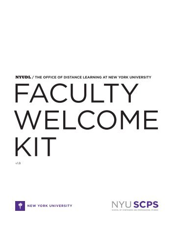 Faculty Welcome Kit (PDF) - Distance Learning @ NYU SCPS - New ...