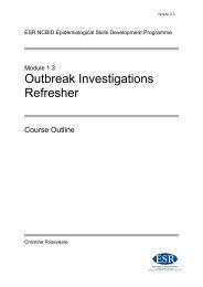 1.3 Outbreak Investigation Refresher Course Outline