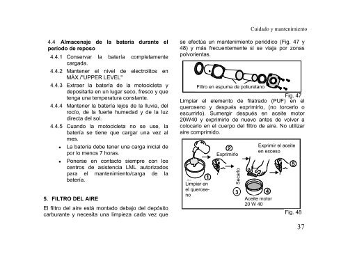 manuel de mode d'emploi et d'entretien manual de uso y ...