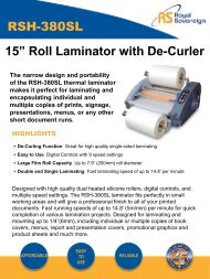 Download RSH - 380SL Roll Laminator Brochure - pdf