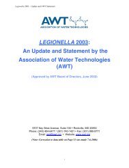 Legionella: An Update and Statement by AWT - Association of Water ...