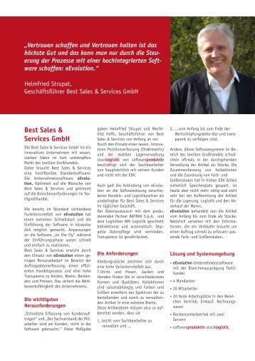 Best Sales & Services GmbH - eEvolution