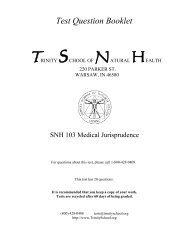 SNH103......Medical Jurisprudence - Trinity School of Natural Health