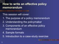 HOW TO WRITE AN EFFECTIVE POLICY MEMORANDUM