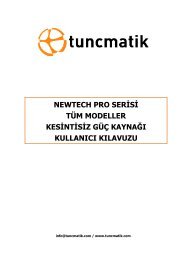 Newtech Pro 6-10kVA KullanÄ±m KÄ±lavuzu - Tuncmatik