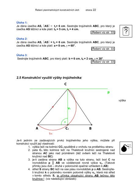 ÅeÅ¡enÃ­ planimetrickÃ½ch konstrukÄnÃ­ch Ãºloh. - Wichterlovo ...