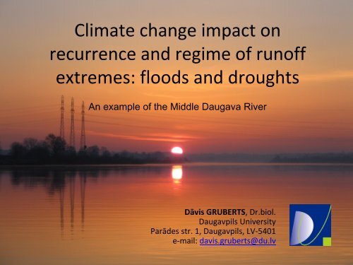 Climate change impact on recurrence and regime of ... - BALTEX