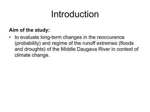 Climate change impact on recurrence and regime of ... - BALTEX