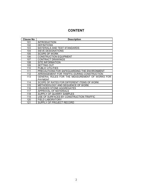 Specification Part 3 - Road & Bridge Works - Urban Administration ...