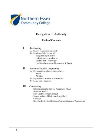 Delegation of Authority Policy - NECC Faculty / Staff Site