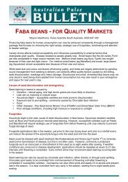 FABA BEANS - FOR QUALITY MARKETS - Pulse Australia