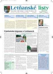 CyklistickÃ¡ doprava v LetÅanech - LetÅanskÃ© listy