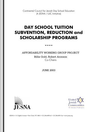 Tuition Subvention Programs - Partnership for Excellence in Jewish ...