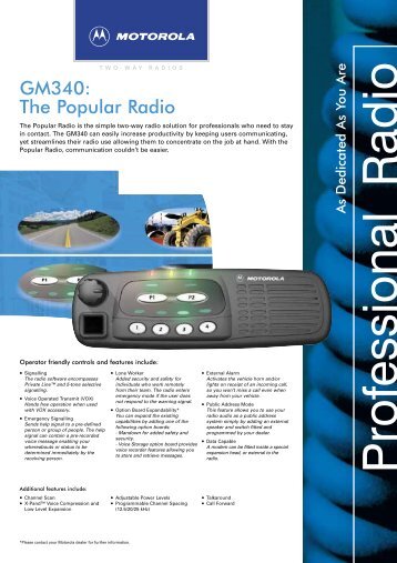 GM340: The Popular Radio - Communications Specialists Ltd